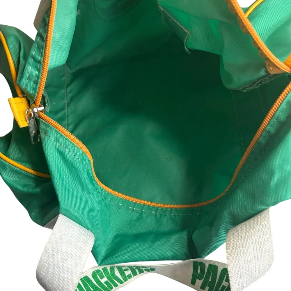 Vintage Green Bay Packers Duffel Bag NFL Football Gym Travel Tote Green & Yellow